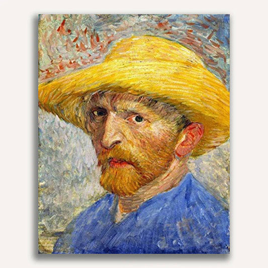 Portrait with Straw Hat by Vincent Van Gogh - ColourCrash