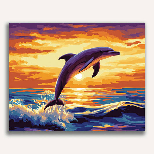 Dolphin Leaping at Sunset - ColourCrash