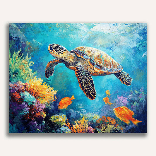 Sea Turtle and Coral Garden - ColourCrash