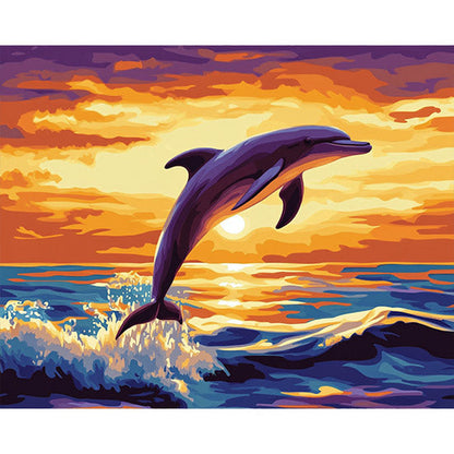 Dolphin Leaping at Sunset - ColourCrash