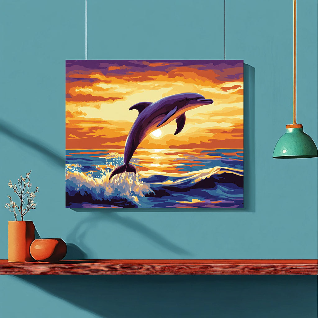 Dolphin Leaping at Sunset - ColourCrash